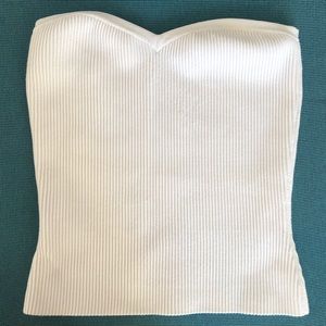 Aritzia Babaton strapless ribbed white top. Size 4